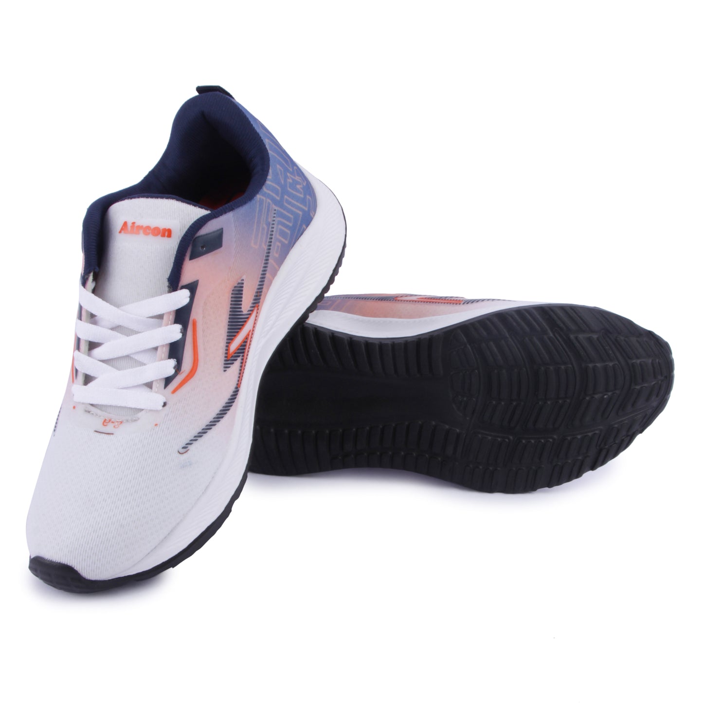 AIRCON Stylish Light Weight Eva Sports Shoe For Men Running Shoes Casuals For Men (Orange, Blue, White , 10)