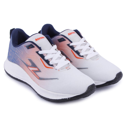 AIRCON Stylish Light Weight Eva Sports Shoe For Men Running Shoes Casuals For Men (Orange, Blue, White , 10)
