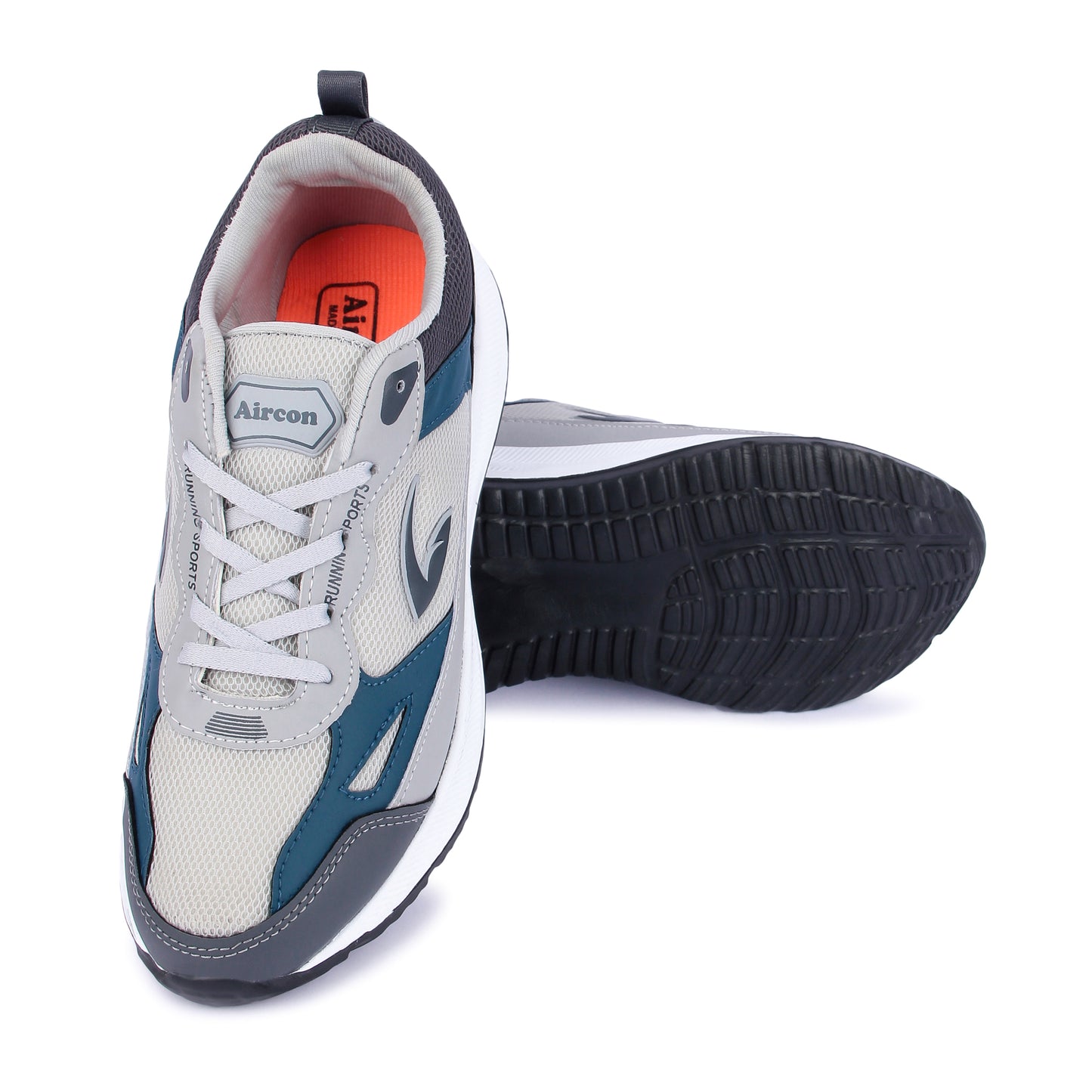 KIA Sports Running Shoes Casuals For Men (Grey, Blue , 7)