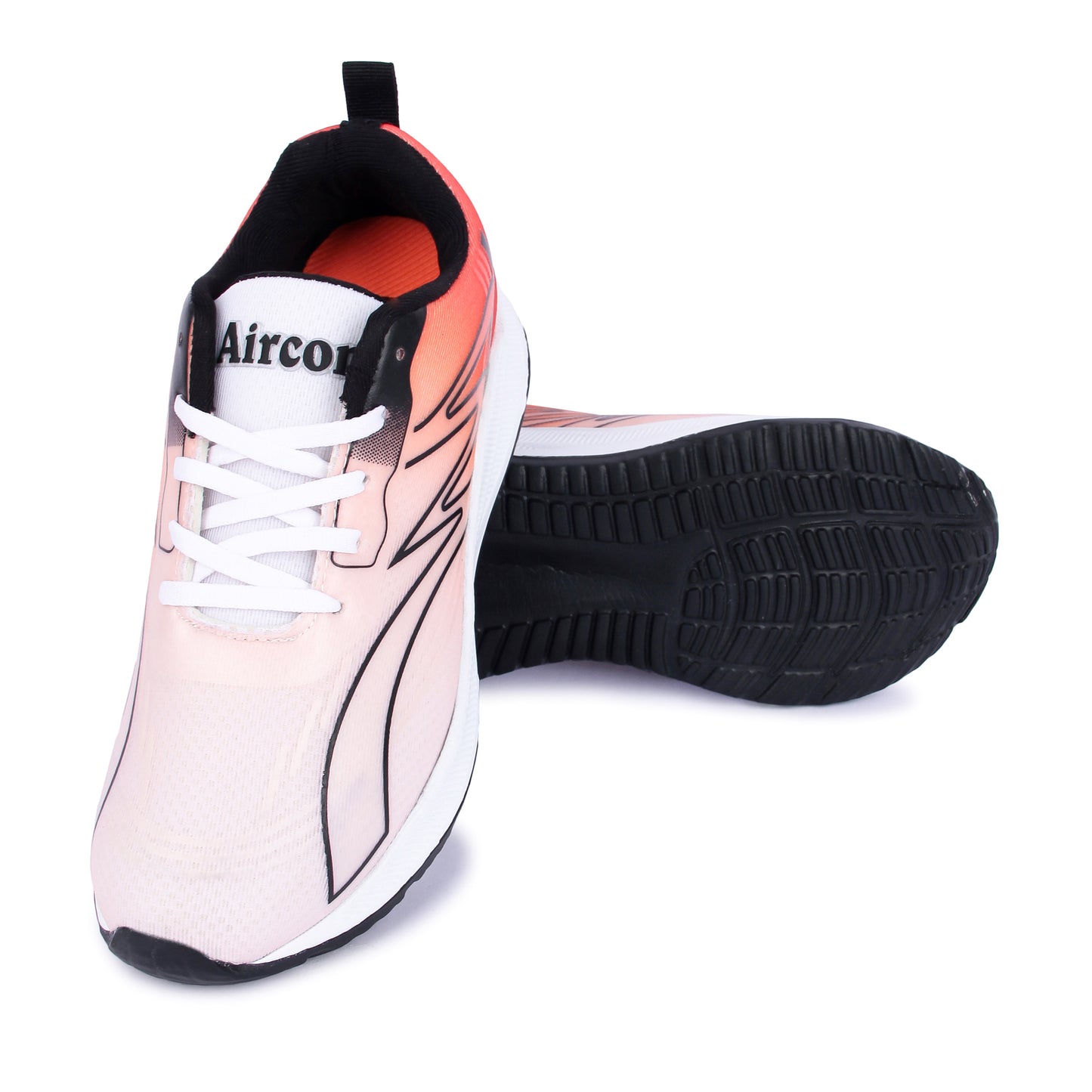 AIRCON HYBRID-17 Sports Running Shoes Casuals For Men (Black, Orange , 7)