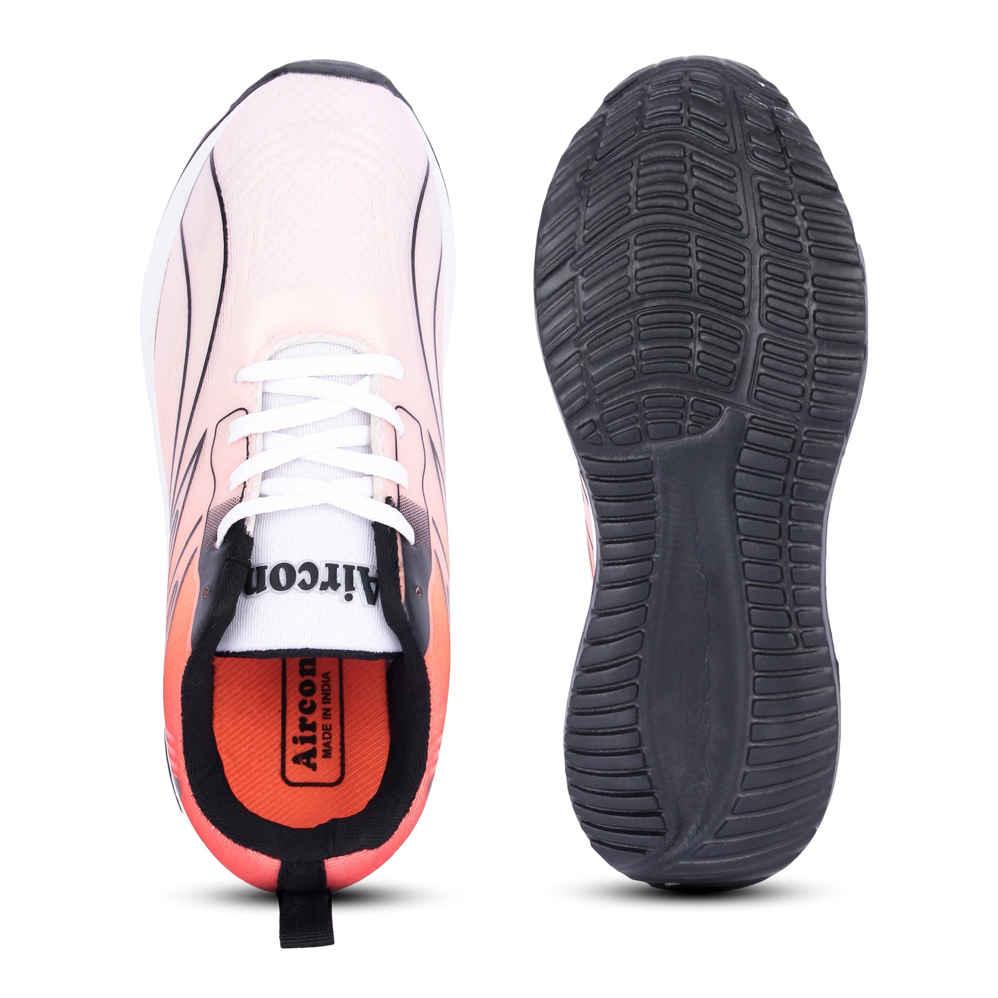 AIRCON HYBRID-17 Sports Running Shoes Casuals For Men (Black, Orange , 7)