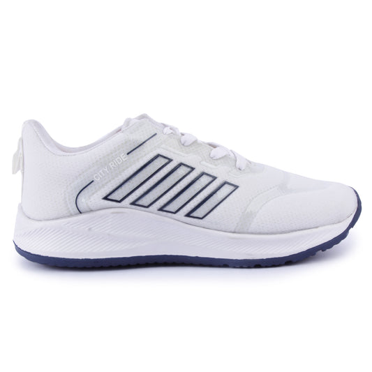 Stylish Light Weight Eva Sports Shoe For Men Running Shoes Casuals For Men (White , 9)